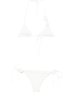 Oséree Badmode ,Wit ,Spandex Bridal Rose Bikini Set