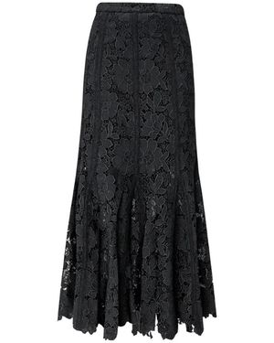 Self-Portrait Rokken ,Zwart ,Polyester Lace Midi Skirt
