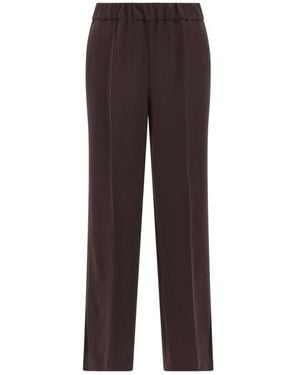 Alberto Biani Straight Trousers - Brown