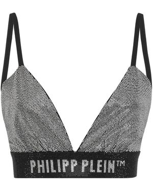 Philipp Plein Ondergoed ,Grijs ,Katoen Bra Stones