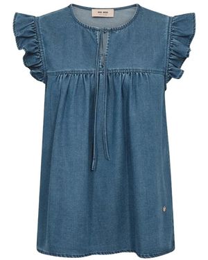 Mos Mosh Overhemden ,Blauw ,Denim Blouses