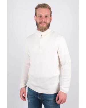 Vince Mens Plüsch Qtr Zip offwhite M81319300a - Weiß