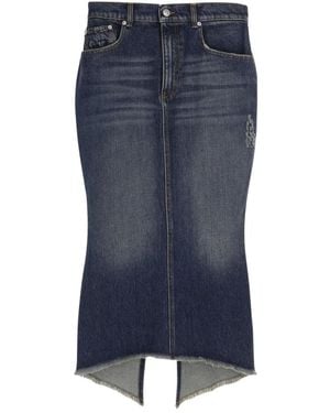 MATIERES FECALES Denim Skirts - Blue