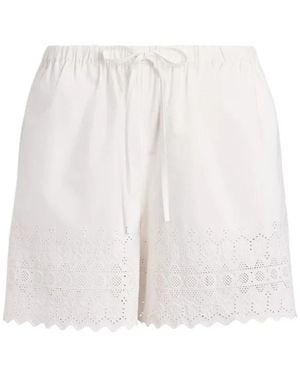 Polo Ralph Lauren Korte Broeken ,Wit ,Katoen Cotton Eyelet Short