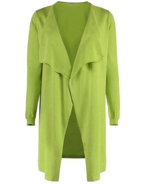 Malo Truien & Vesten ,Groen ,Katoen Zijde Katoen Gebreid Vest Shawl Kraag