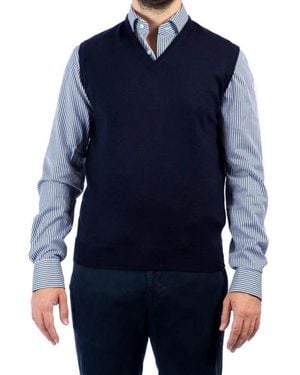 La Fileria V-Neck Knitwear - Azul