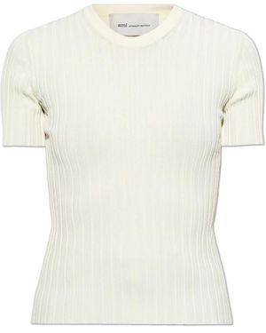 Ami Paris Round-Neck Knitwear - Blanco
