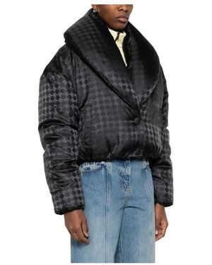 Amiri Jassen ,Zwart ,Leer Ma Quad Shawl Down Jacket