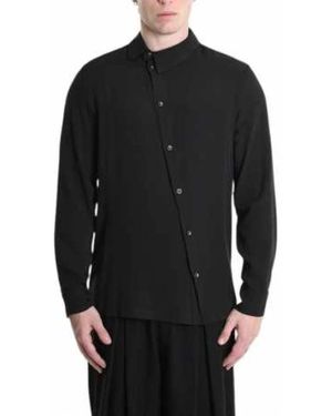 LA HAINE INSIDE US Asymmetrisch Geknoopte Viscose Blouse - Zwart