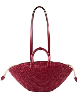 Biaggini Tassen ,Rood ,Leer B9065 Cesta Picc