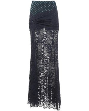 Rabanne Rokken ,Blauw ,Lace Midi Skirt