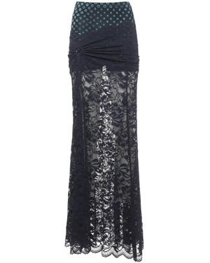 Rabanne Rokken ,Blauw ,Lace Midi Skirt