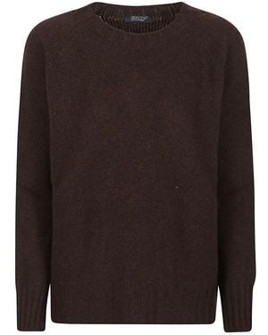 Aragona Over Ronde Hals Raglan Trui - Bruin