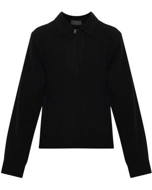 Haikure Wool Polo Ash - Zwart