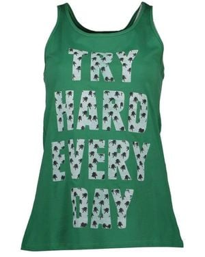 Silvian Heach Grünes Baumwoll Tank Top Mit Logo Print