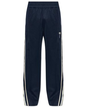 Palm Angels Broeken ,Blauw ,Rechte Broek Van Joggingstof