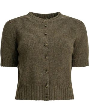 KENZO Truien & Vesten ,Groen ,Kasjmier Korte Mouw Knopenvest