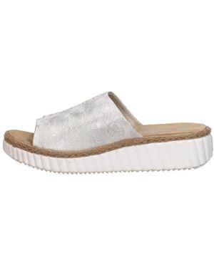 Rieker Schoenen ,Grijs ,Open Teen Wedge - Wit