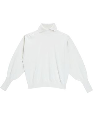 Genny Truien & Vesten ,Wit ,Kasjmier Maglione Colletto Cashmere