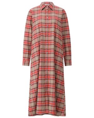 Caliban Midi Overhemdjurk - Rood