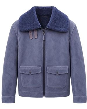 Dolce & Gabbana Wildleder Lammfelljacke - Blau
