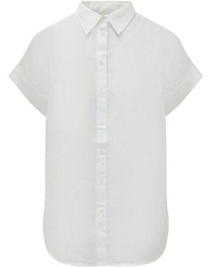 Ralph Lauren Overhemden ,Wit ,Linnen Broono Ss Linnen Shirt