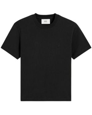 Ami Paris Herzdruck T-Shirt - Schwarz
