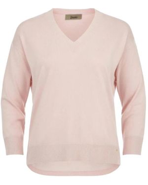 Herno Truien & Vesten ,Roze ,Katoen V-Neck Top