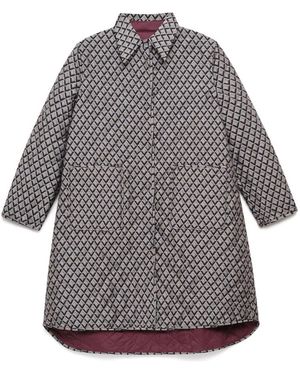 Maliparmi Jassen ,Grijs ,Polyester Geometric Jacquard Overcoat