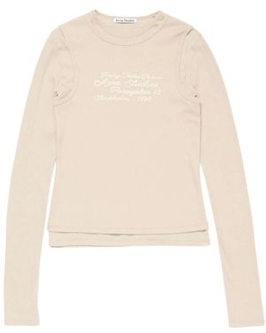 Acne Studios Long Sleeve T-Shirts - Natural