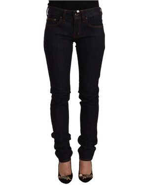 Gianfranco Ferré Mid Waist Katoenen Denim Skinny Jeans - Zwart