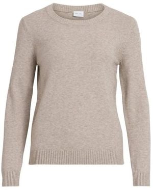 Vila Round-Neck Knitwear - Gray