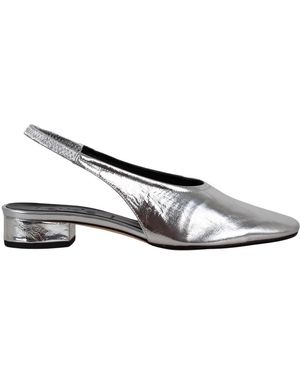 Aeyde Schoenen ,Grijs ,Dua Slingback Flat - Metallic
