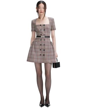 Self-Portrait Shirt Dresses - Brown