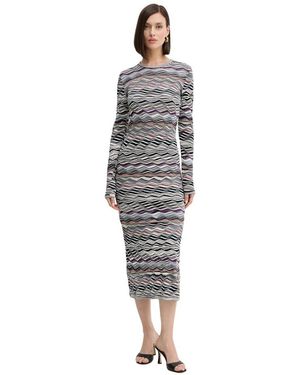 Missoni Kleedjes ,Veelkleurig ,Wol Wol Midi Jurk - Grijs