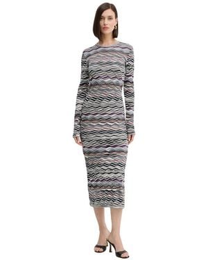 Missoni Kleedjes ,Veelkleurig ,Wol Wol Midi Jurk - Grijs