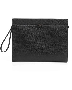 Ferragamo Gancini Zip Wristlet - Schwarz