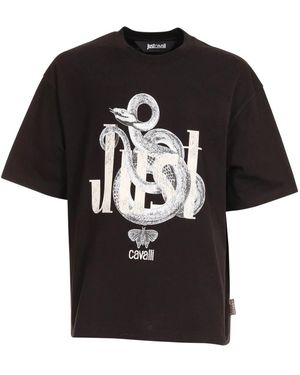 Roberto Cavalli Graphic T-Shirt - Zwart