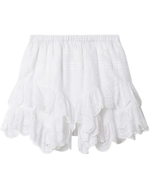 Isabel Marant Kurzer, Mehrlagiger Rüschenrock Mit Spitze - Weiß