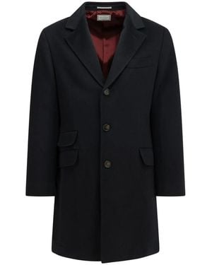 Brunello Cucinelli Single-Breasted Coats - Negro