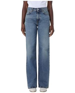 Haikure Blauwe Wide Leg Jeans Met Relaxte Pasvorm