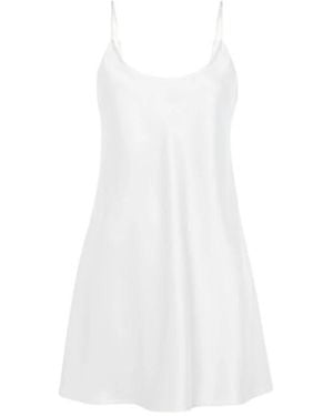 La Perla Seiden-Slipdress Kurz - Weiß