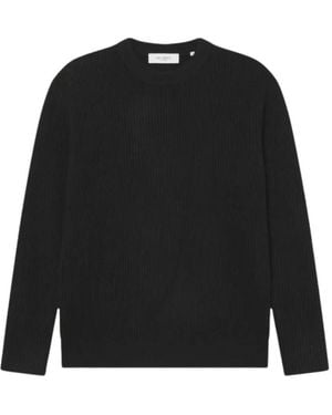 Les Deux Eddie Wool Rib Crewneck Knit - Zwart