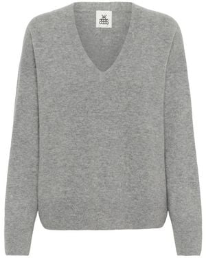 Karen By Simonsen V-Neck Knitwear - Gris