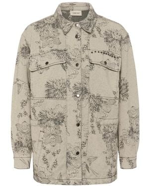Cream Denim Jackets - Grigio
