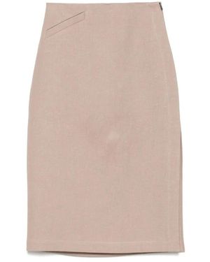 Fendi Lichtbruine Rok Met Zijrits - Naturel