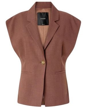 Pinko Jassen ,Bruin ,Leer Floella Vest