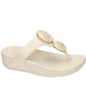 Fitflop Schoenen ,Wit ,Leer Lulu Marbled-Stone Teenslippers - Metallic