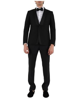 Tagliatore Single Breasted Suits - Black