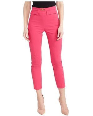 Elisabetta Franchi Tapered Double Stretch Crepe Hosen - Pink